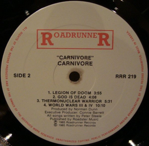 Carnivore : Carnivore (LP, Album)