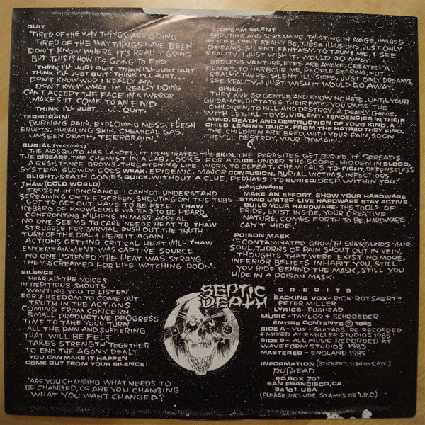 Septic Death : Now That I Have The Attention What Do I Do With It? (LP, Album)